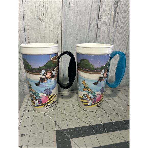 Walt Disney Parks Resort Rapid Fill Refillable Cup Mug Handle No Lid Set Of 2 - Picture 1 of 6